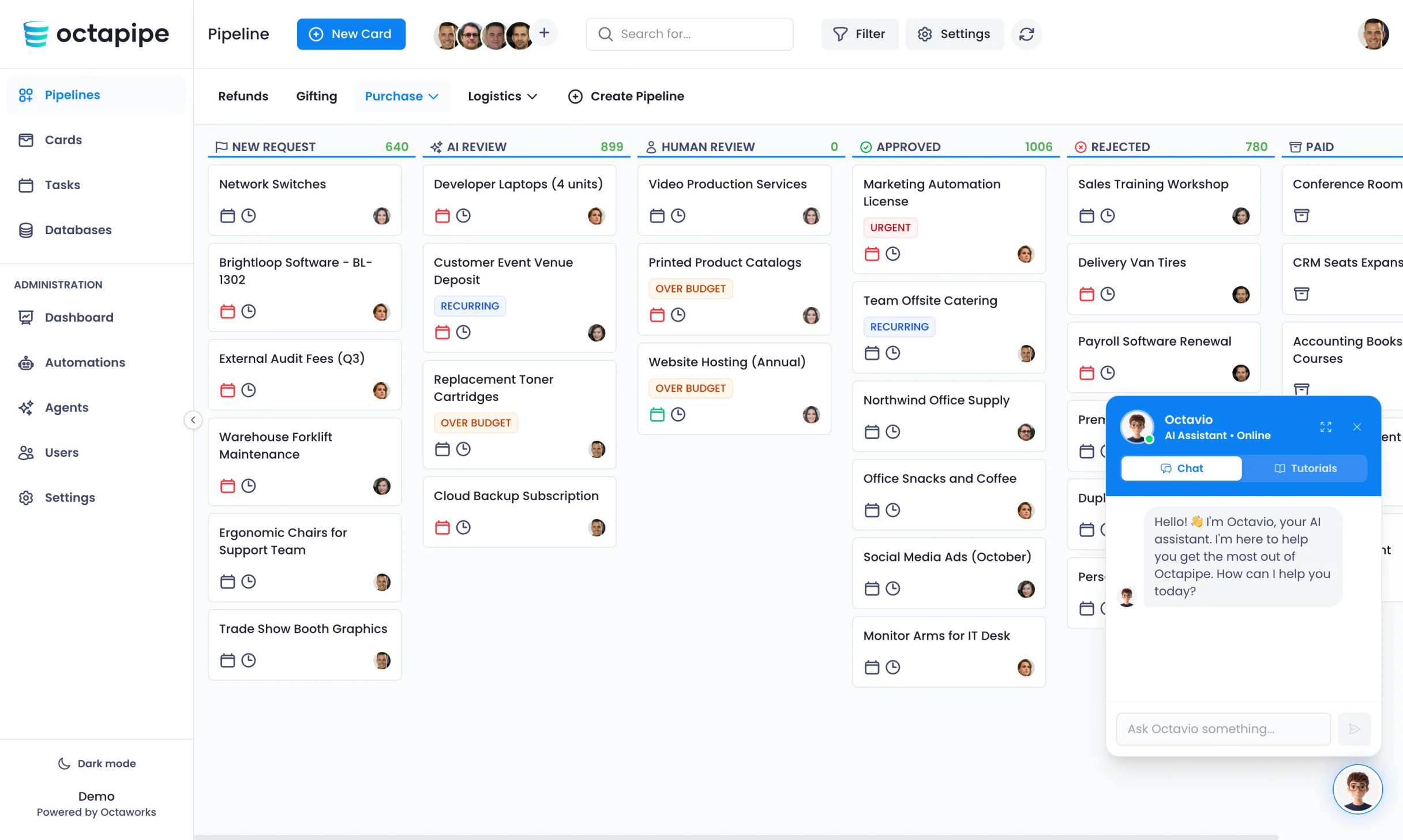 Octapipe app screenshot